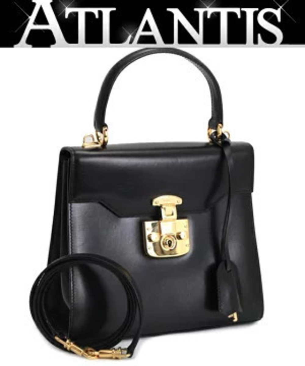 Gucci Lady Lock Handbag Calf Leather Black